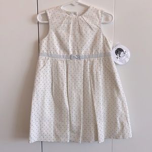 NWT Sarah Louise cream and blue dress
